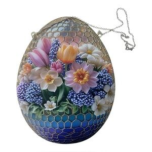 2 D Easter Hanging  Sun Catcher Acrylic Egg Stained Glass Look Window Wall Decor